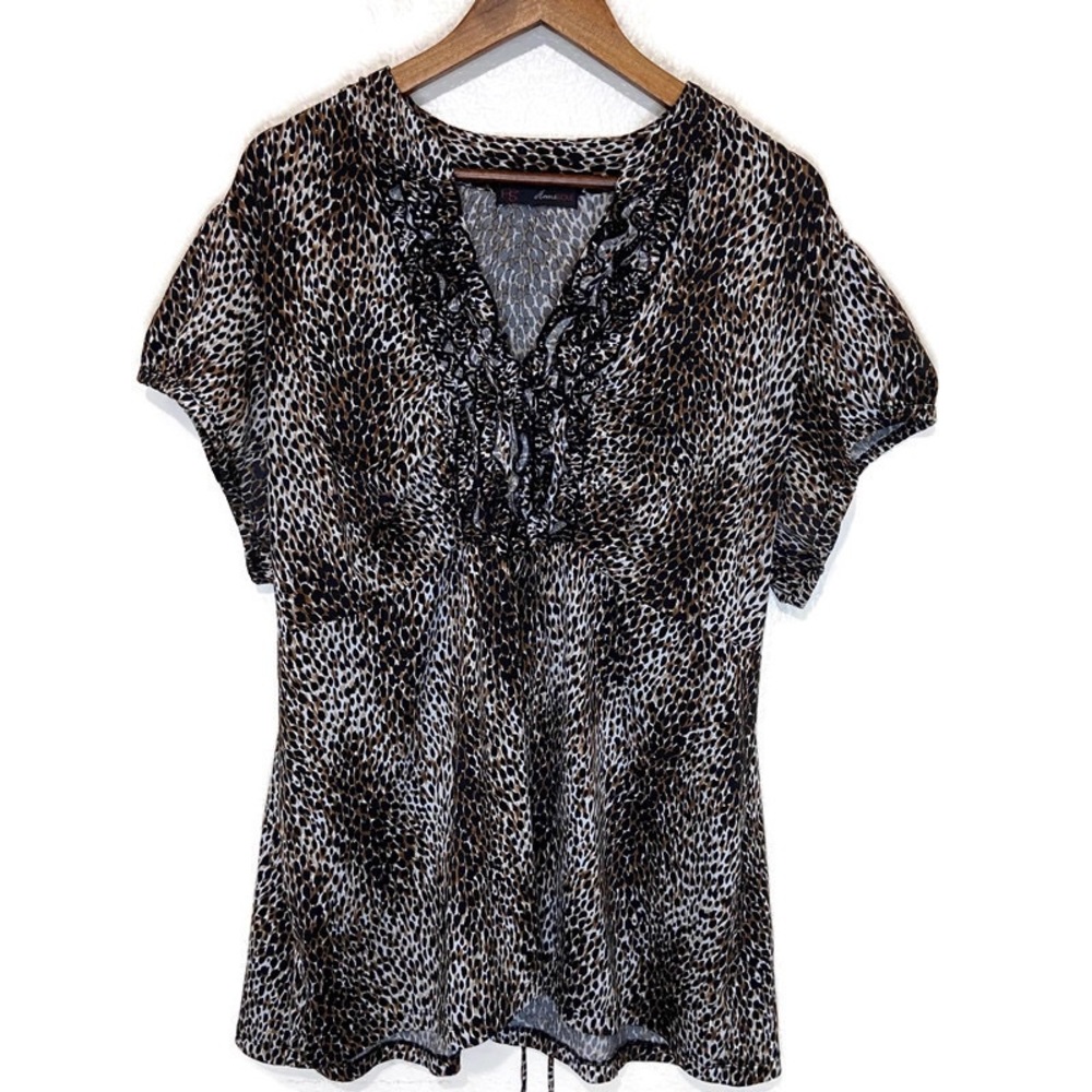 Heart and Soul 4X women’s leopard print top